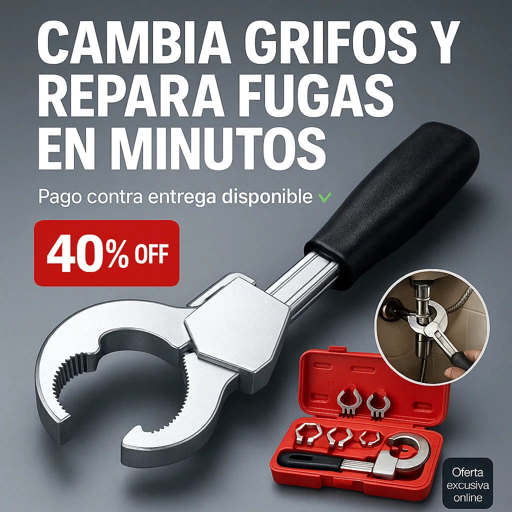 Llave Multifunción – Con 3 Cabezales Ajustables para Lugares Difíciles🔧🏠