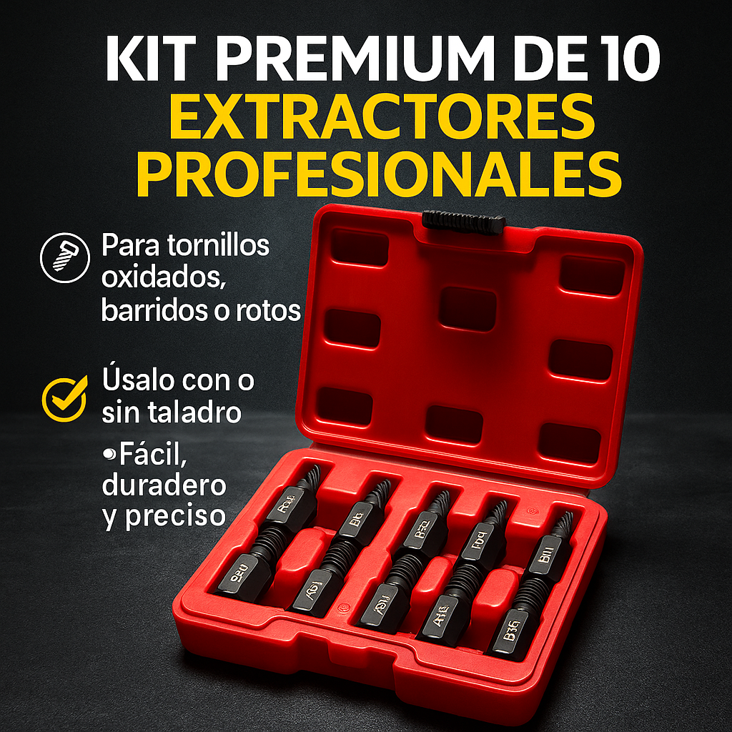 Kit Extractor Total | 🛠️ SACA TORNILLOS OXIDADOS, REDONDEADOS O PARTIDOS SIN ESFUERZO