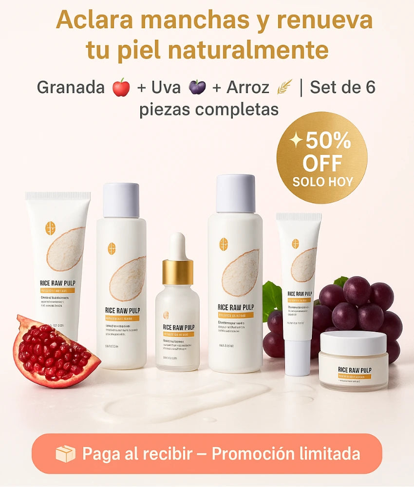 Combo Aclarante Rice™ | ¡OFERTA 6 PIEZAS! – Rutina completa para un tono unificado✨