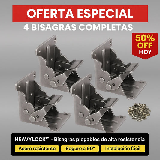 BISAGRAS HEAVYLOCK™🔒 Convierte Tus Mesas Y Sillas En Plegables De Carga Pesada | 4 PIEZAS