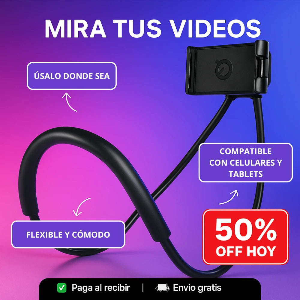 Holder Ajuste 360° 📱 Mira Series y Videos Sin Sostener el Celular