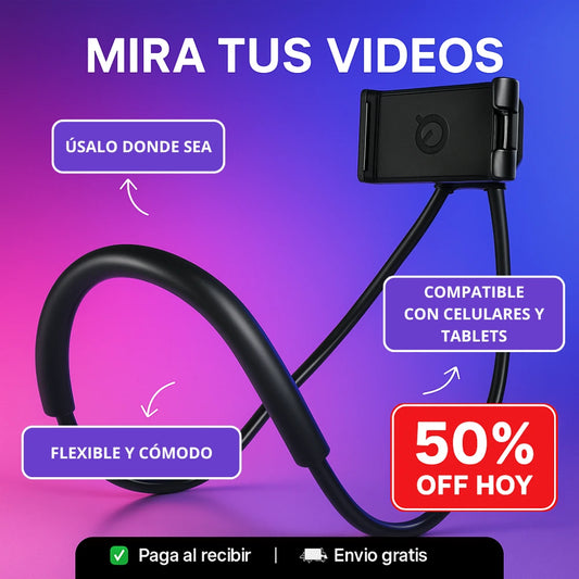 Holder Ajuste 360° 📱 Mira Series y Videos Sin Sostener el Celular
