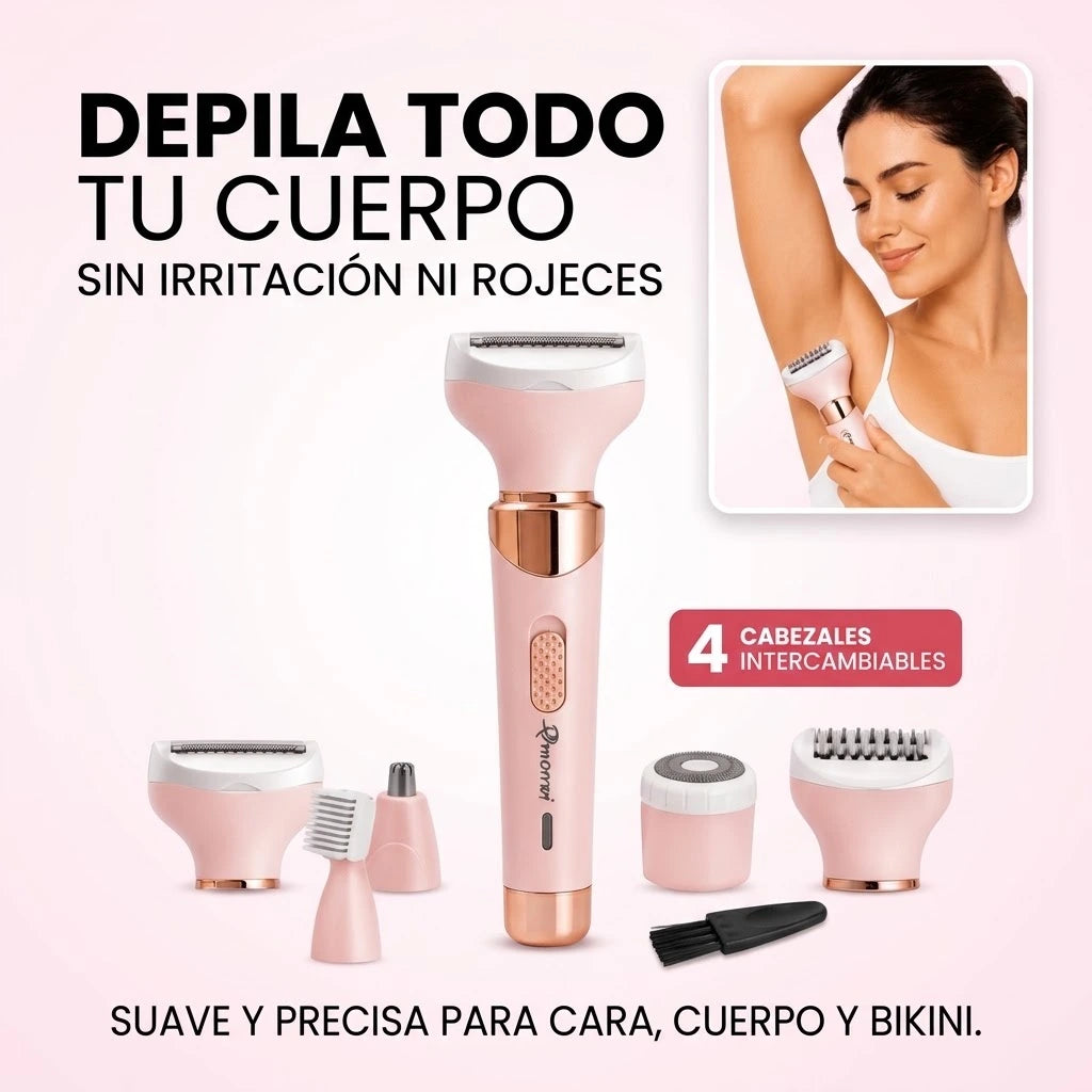 Kit Depilador 4 en 1 | Olvídate del rastrillo: Limpia cejas, axilas y cuerpo sin dolor